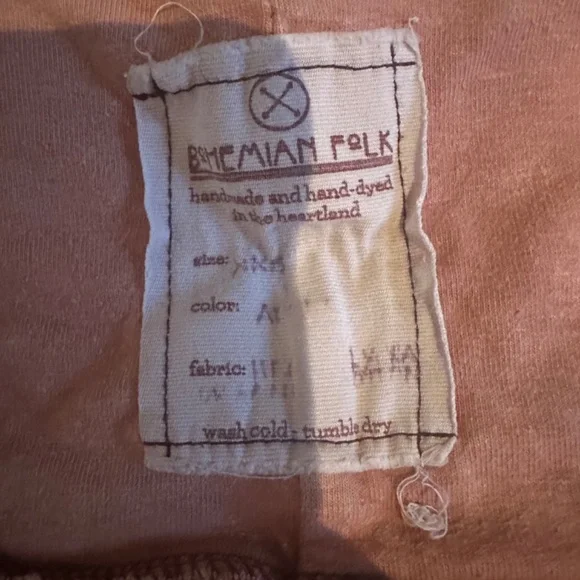 Bohemian Folk Skirted Boot leg pant -organic hemp cotton - Picture 6 of 6